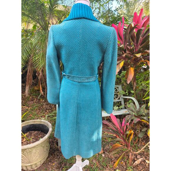 Authentic Gucci Coat Vintage Long Wrap Leather & Wool Size Small - Picture 4 of 6